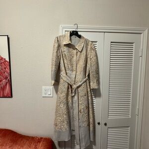 Teri Jon Gold and Silver Long Sleeve Dress